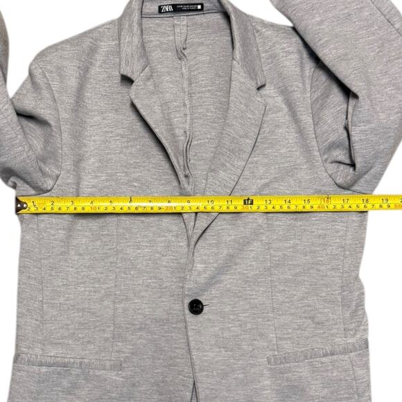 Zara Gray Comfort Jacket Single Button Blazer Size Medium - Picture 5 of 6